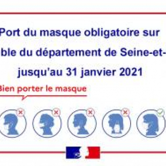 Port du masque obligatoire jusqu'au 31 janvier 2021 inclus