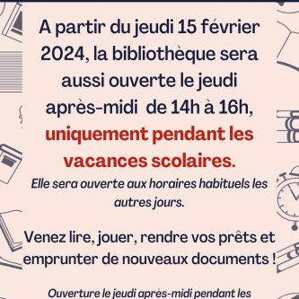 Votre bibliothèque pendant les vacances scolaires...