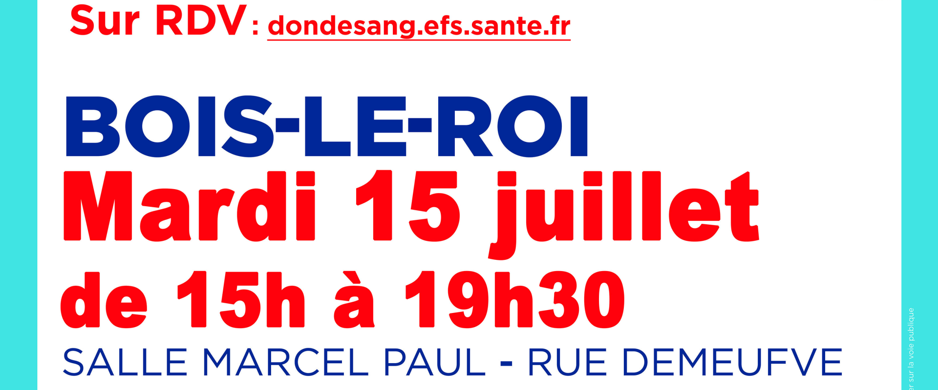 Collecte de sang 15 juillet 2025