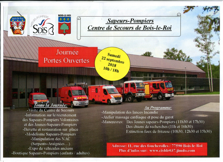 Affiche portes ouvertes pompiers 2018 Vignette