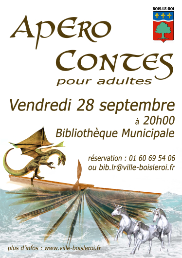 Affiché soirée apéro contes à la bibliothèque Vignette