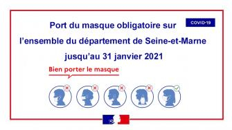 Port du masque obligatoire jusqu'au 31 janvier 2021 inclus