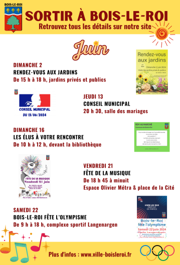 Sortir à Bois-le-Roi - Juin 2024
