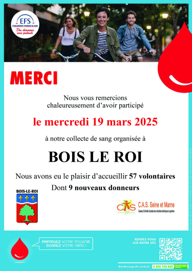 Remerciements Don du Sang