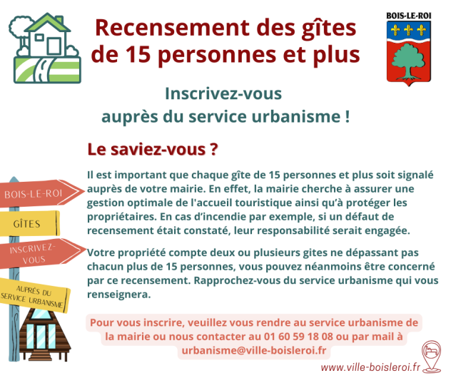 Recensement des gîtes