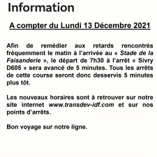 Information ligne 43