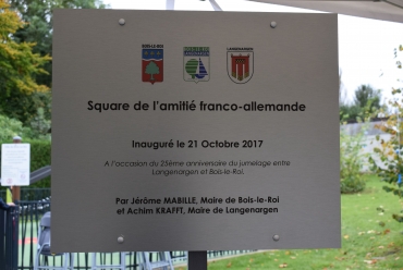 Plaque du square de l'amitié Franco Allemande